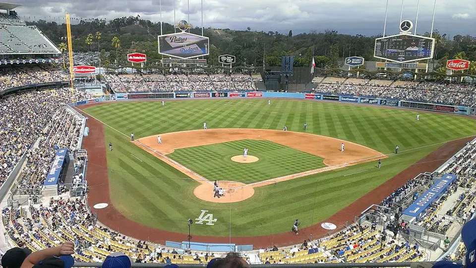 Baseball game at stadium