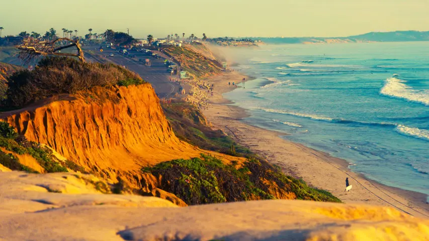 California coast beach sunset view