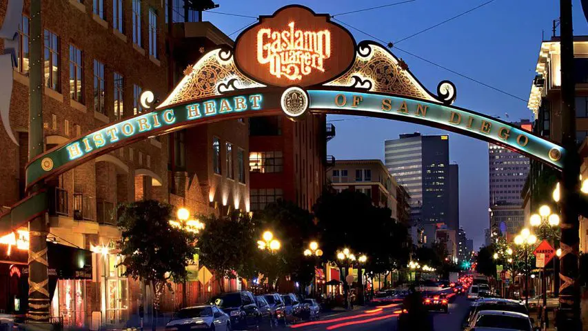 Gaslamp Quarter San Diego at night