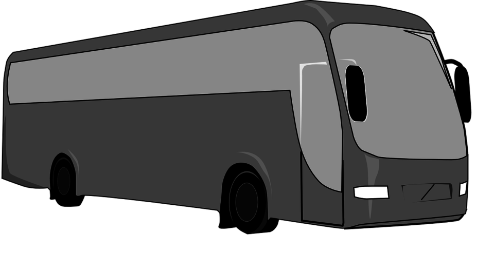 Charter bus gray simple illustration