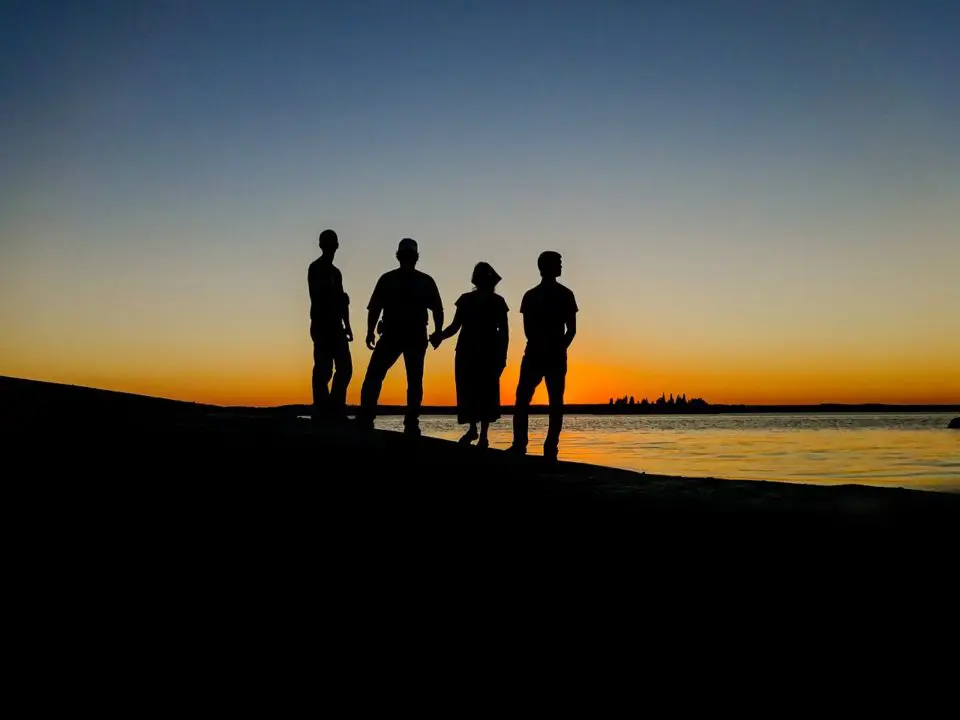 Group Sunset Beach Gathering