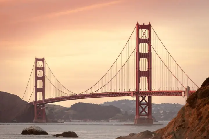 Golden Gate Bridge at sunset