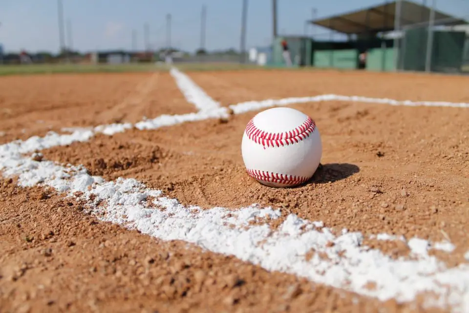 Baseball on a dirt field