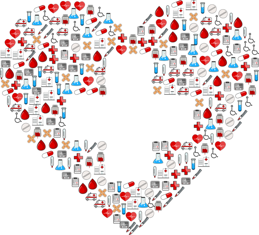 Medical icons heart shape