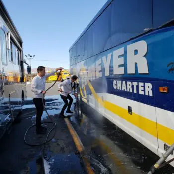 Charter bus cleaning maintenance service