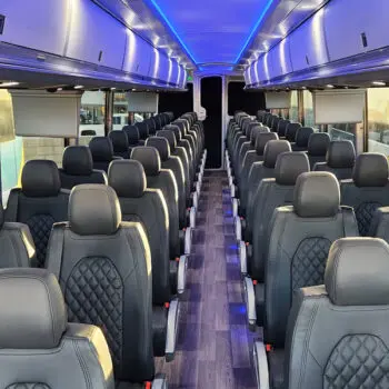 Luxury charter bus interior seats