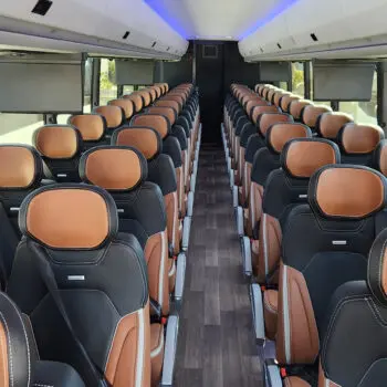 Luxury charter bus interior seats