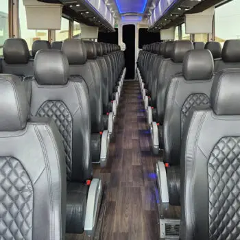 Luxury charter bus interior seating