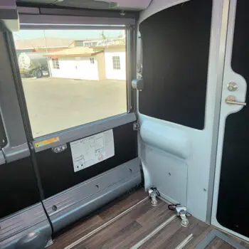 Accessible charter bus interior view