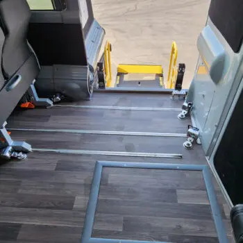 Charter bus wheelchair lift interior