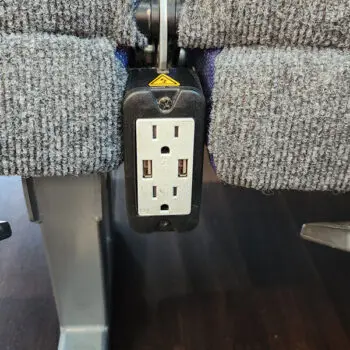 Charter bus power outlets USB