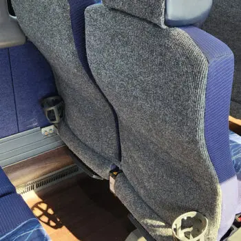 Comfortable charter bus seating upholstery