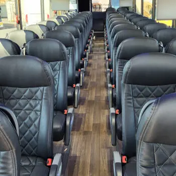 Luxurious charter bus interior seats