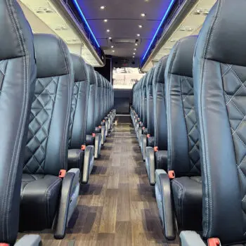 Luxury bus interior with seats