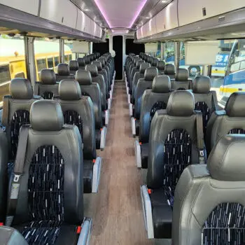 Luxurious charter bus interior seating