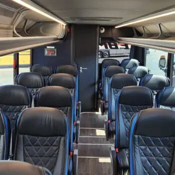 Modern charter bus interior seats