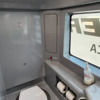 Clean bus toilet interior amenities