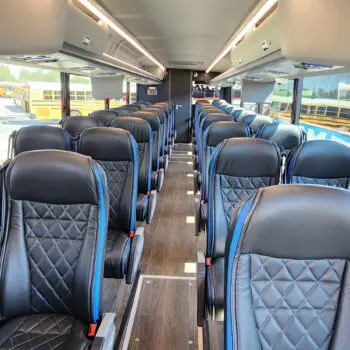 Luxury charter bus interior seats