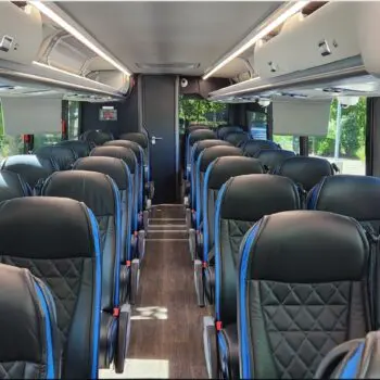 Spacious comfortable charter bus seats