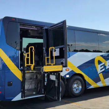 Accessible charter bus wheelchair lift