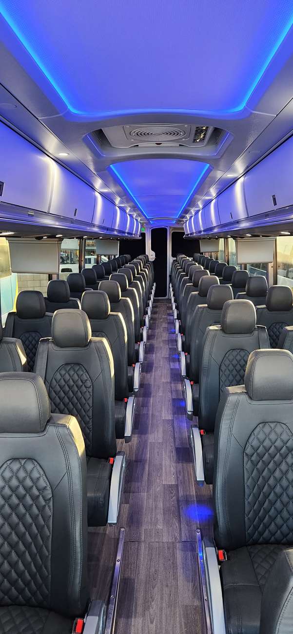 Luxury charter bus interior seats