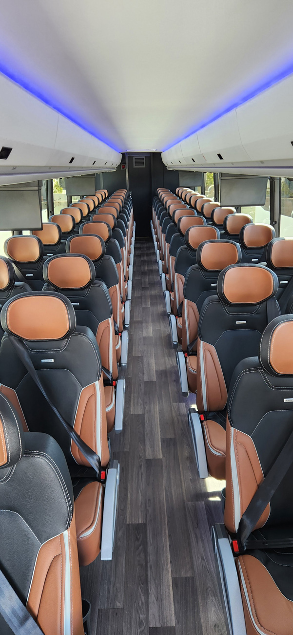 Luxurious modern charter bus interior