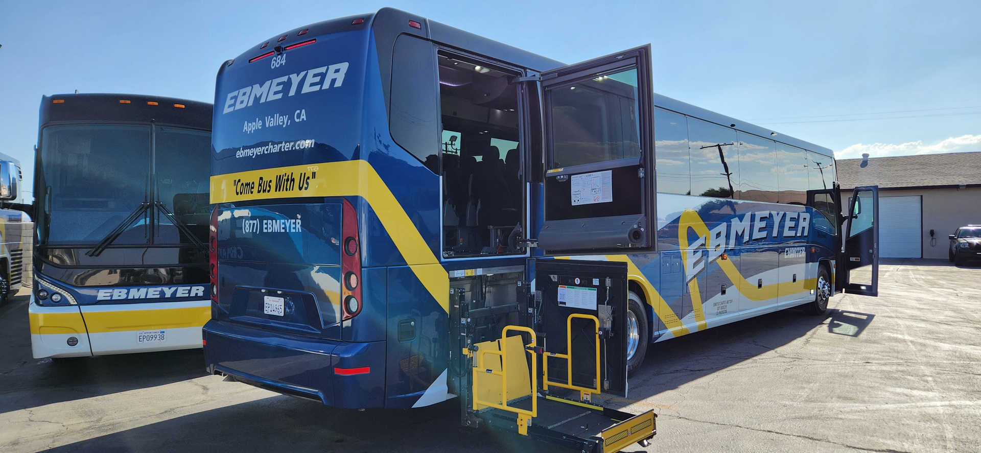 Charter bus services with lift