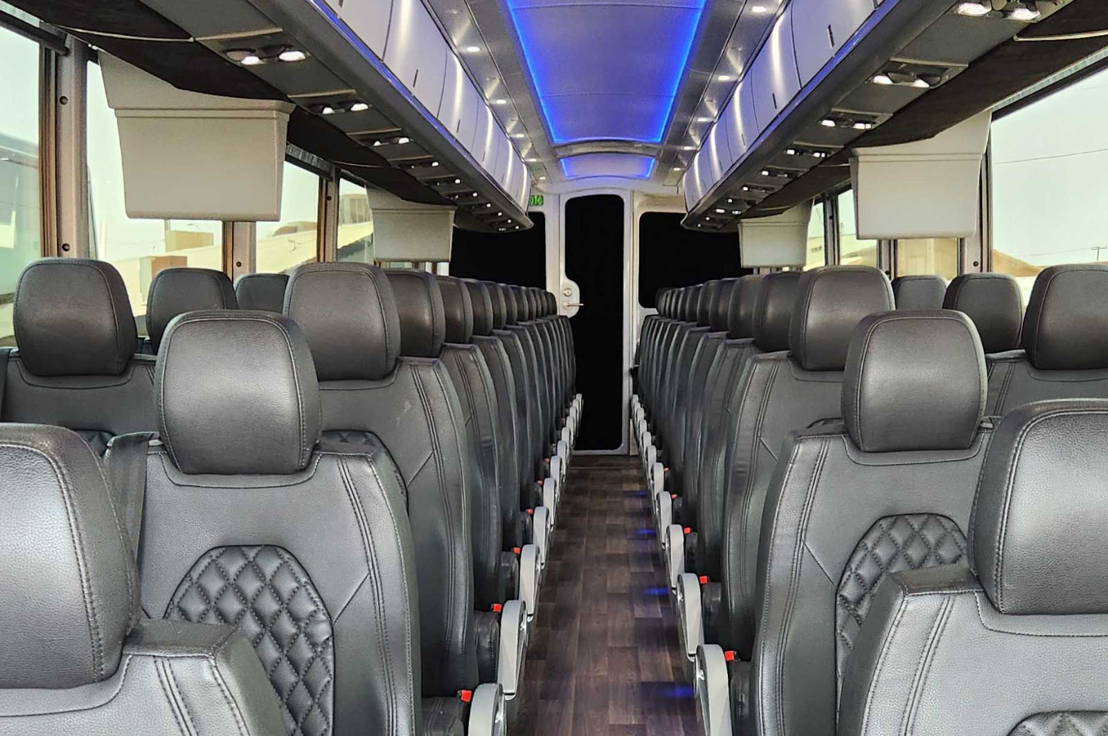 Modern charter bus interior seats