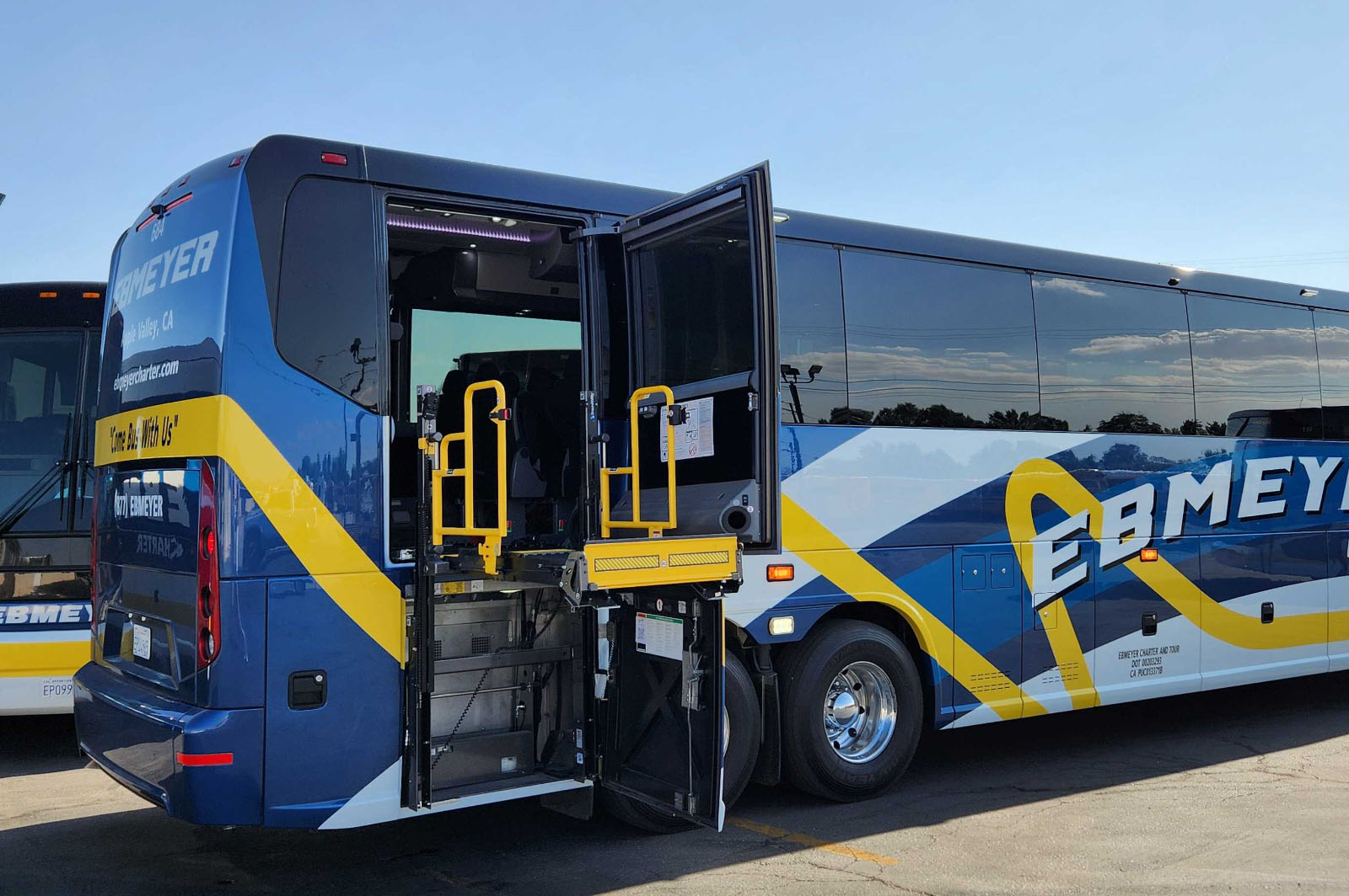 Accessible charter bus wheelchair lift